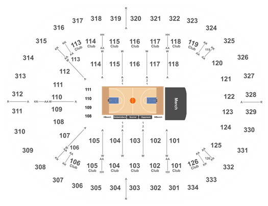 Enterprise Center seat & row numbers detailed seating chart, St. Louis 