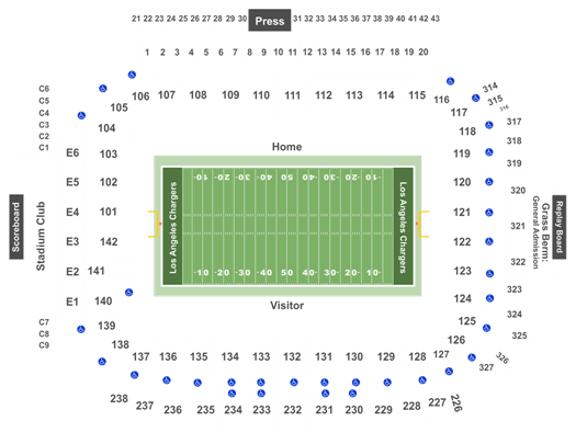 Dignity Health Sports Park Seating Chart Chargers