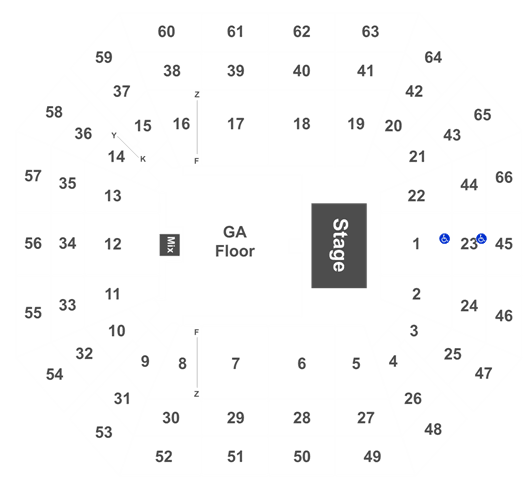 Taco Bell Arena Floor Seating Chart