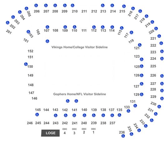 Minnesota Golden Gophers Stadium Seating Chart
