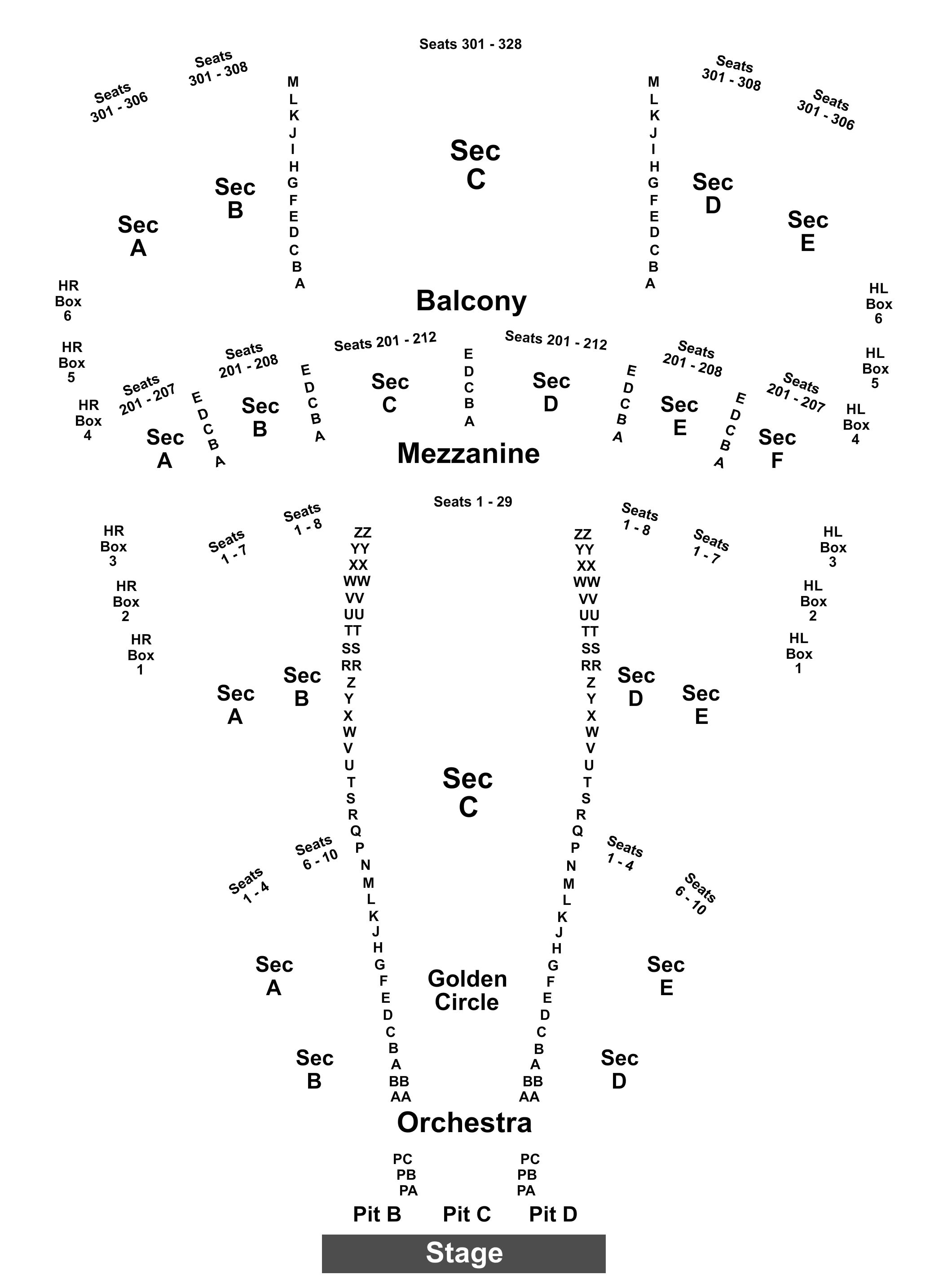 Buell Theater Interactive Seating Chart
