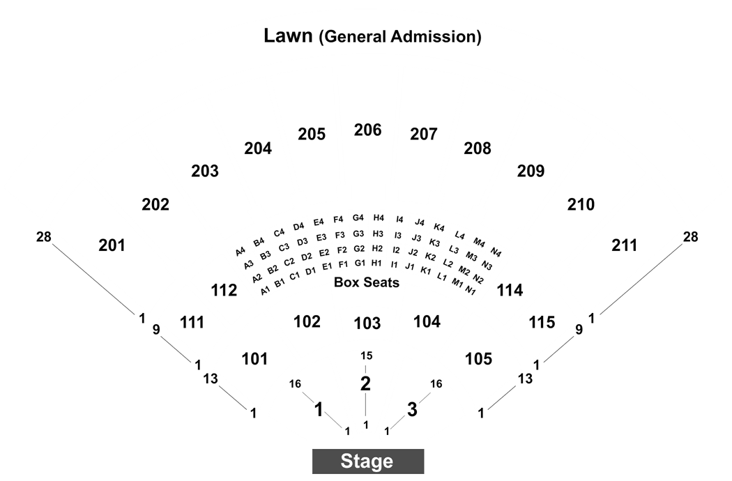 Toyota Amphitheater Detailed Seating Chart