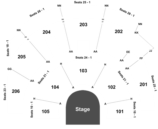 Treasure Island Theater Seating Chart