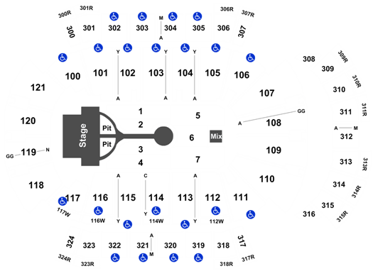 Jacksonville Veterans Memorial Arena Interactive Seating Chart