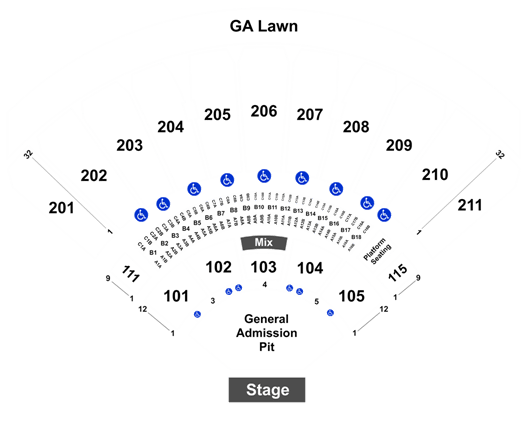 White River Amphitheater Seating Chart
