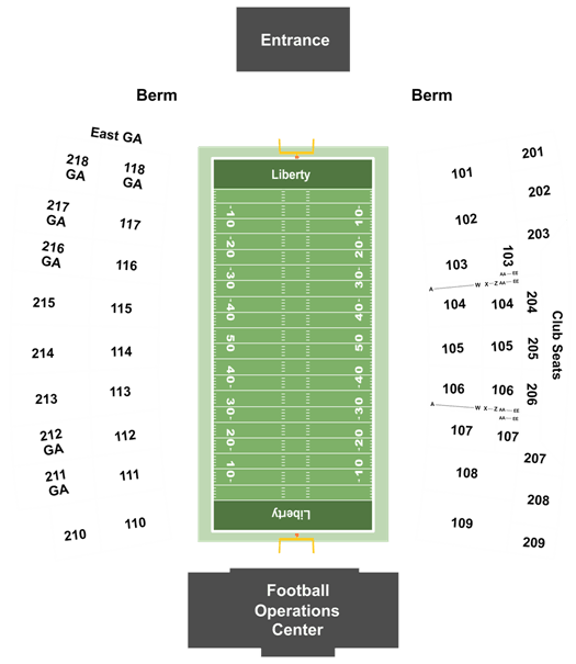 Williams Stadium Seating Chart