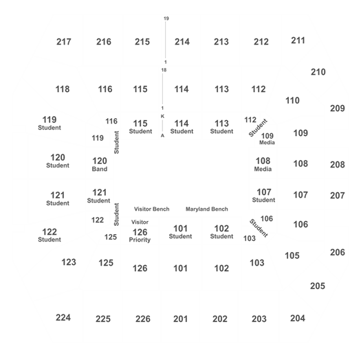 Xfinity Center Seating Chart Maryland